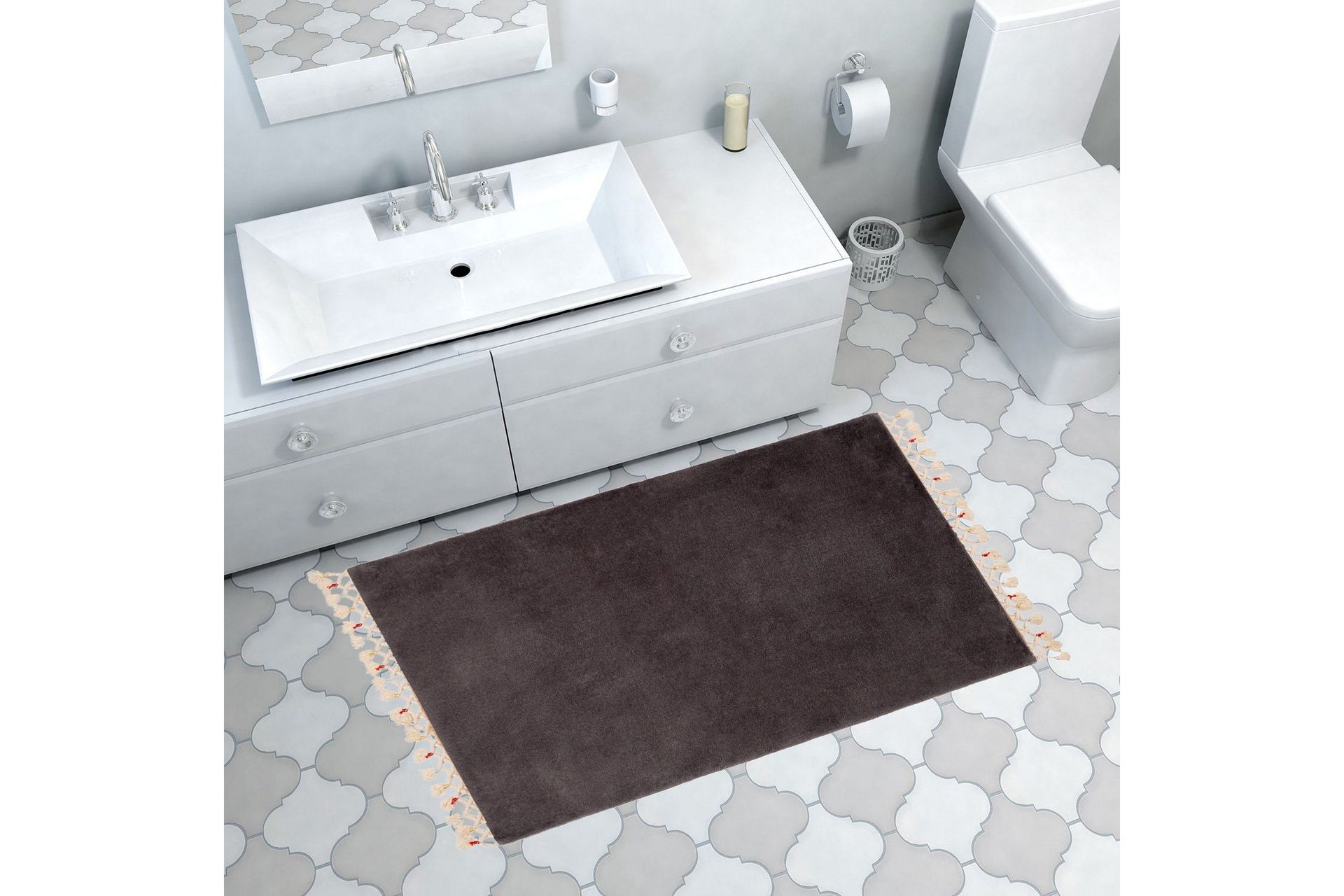 Pandit Badrumsmatta 50x75 cm Rektangul&auml;r - Antracit