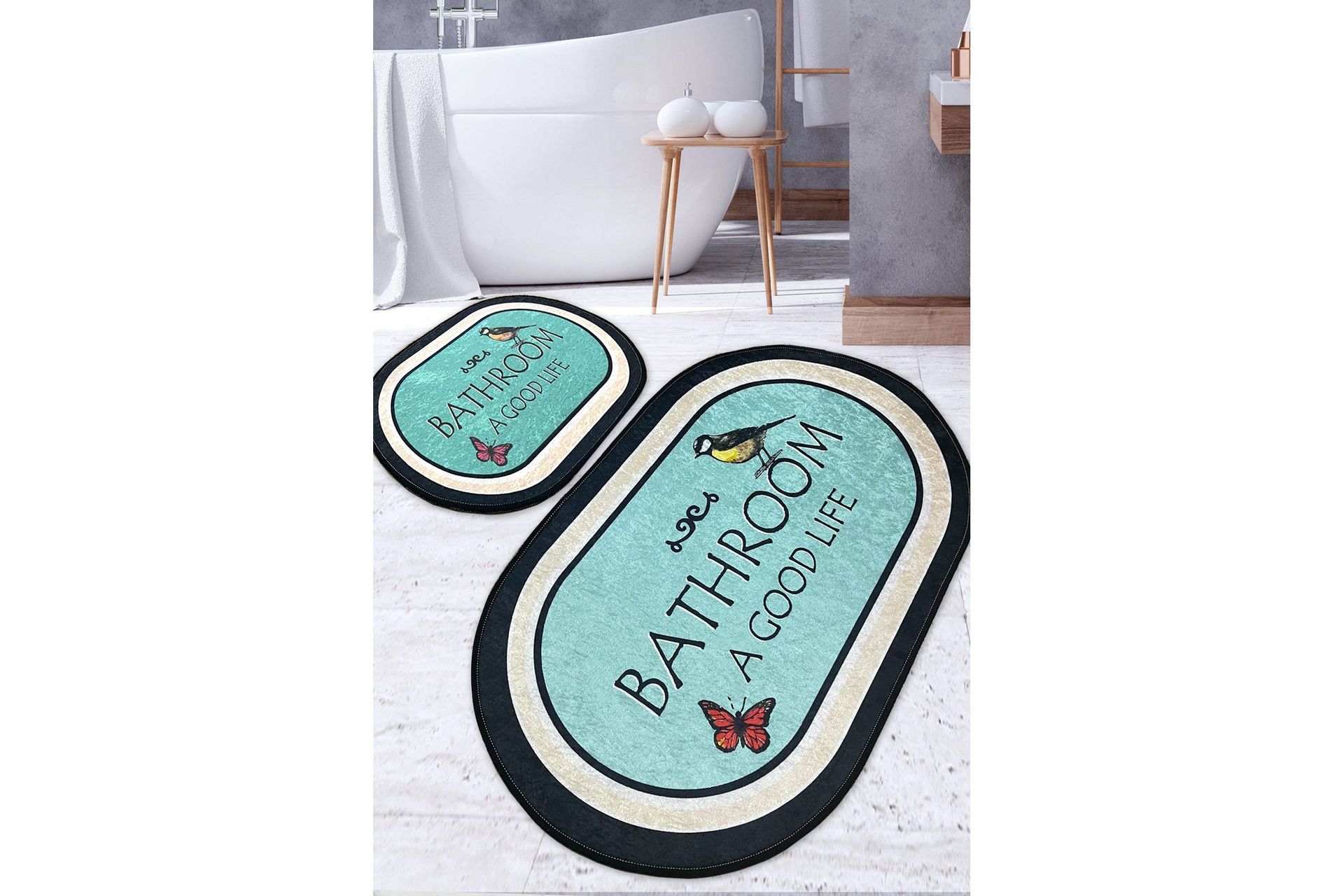 Pani Badrumsmatta 60x100 cm Rektangul&auml;r - Flerf&auml;rgad