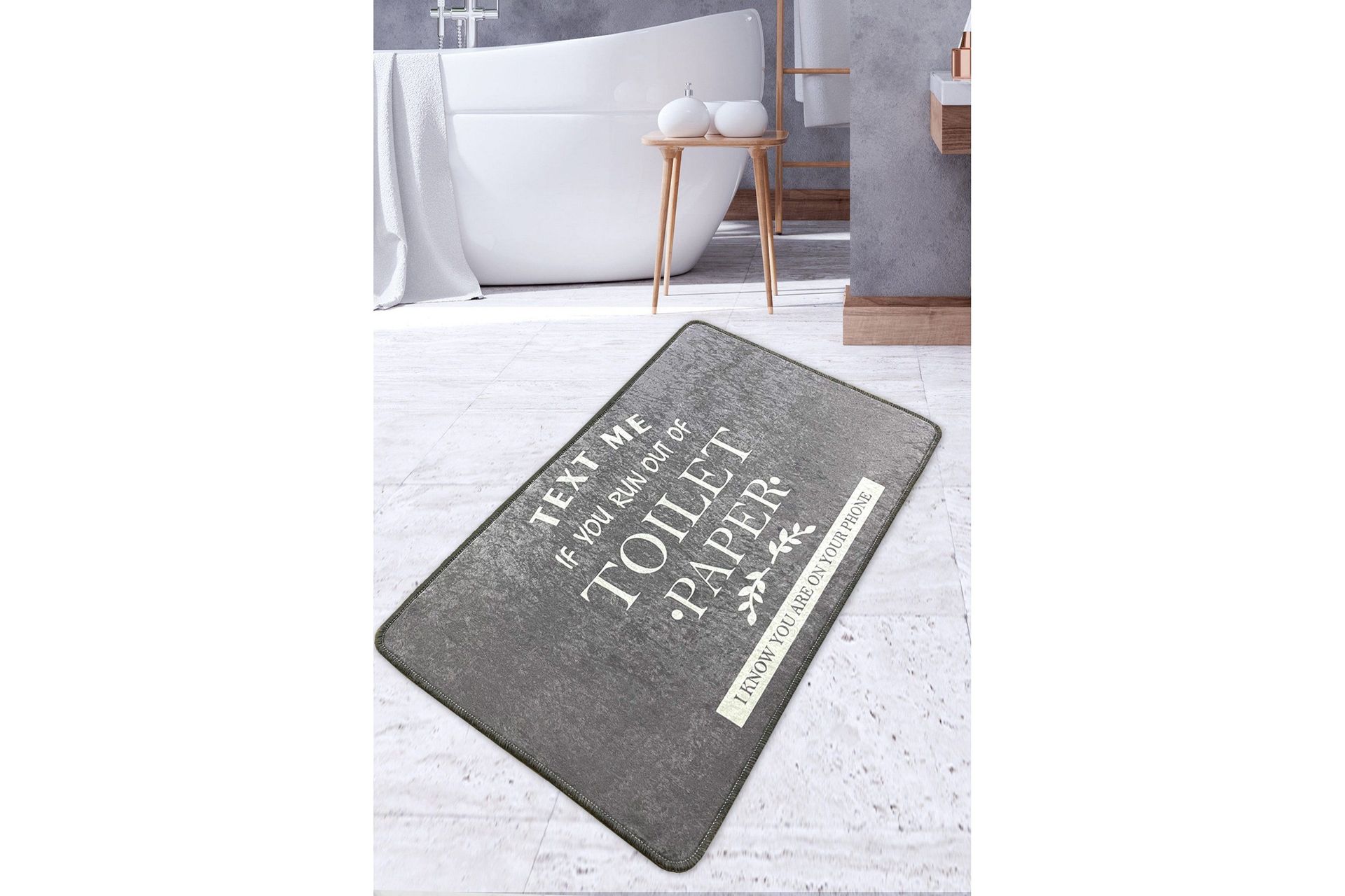 Pankaj Badrumsmatta 70x120 cm Rektangul&auml;r - Gr&aring;