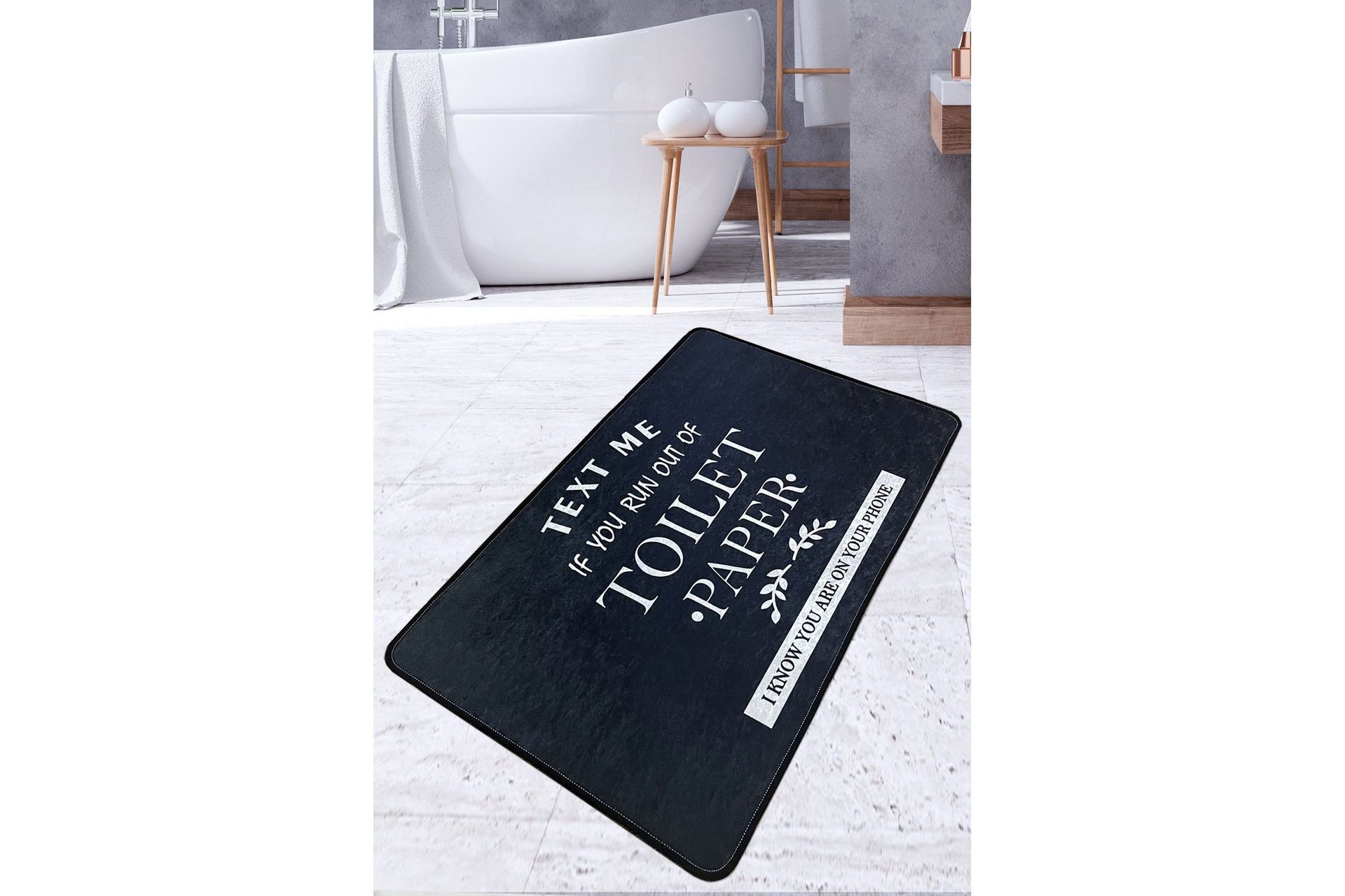 Pankaj Badrumsmatta 70x120 cm Rektangul&auml;r - Svart