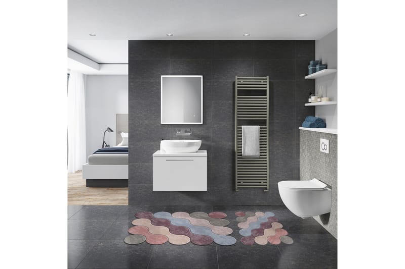 Paramjeet Badrumsmatta 60x100 cm Rektangulär, Flerfärgad