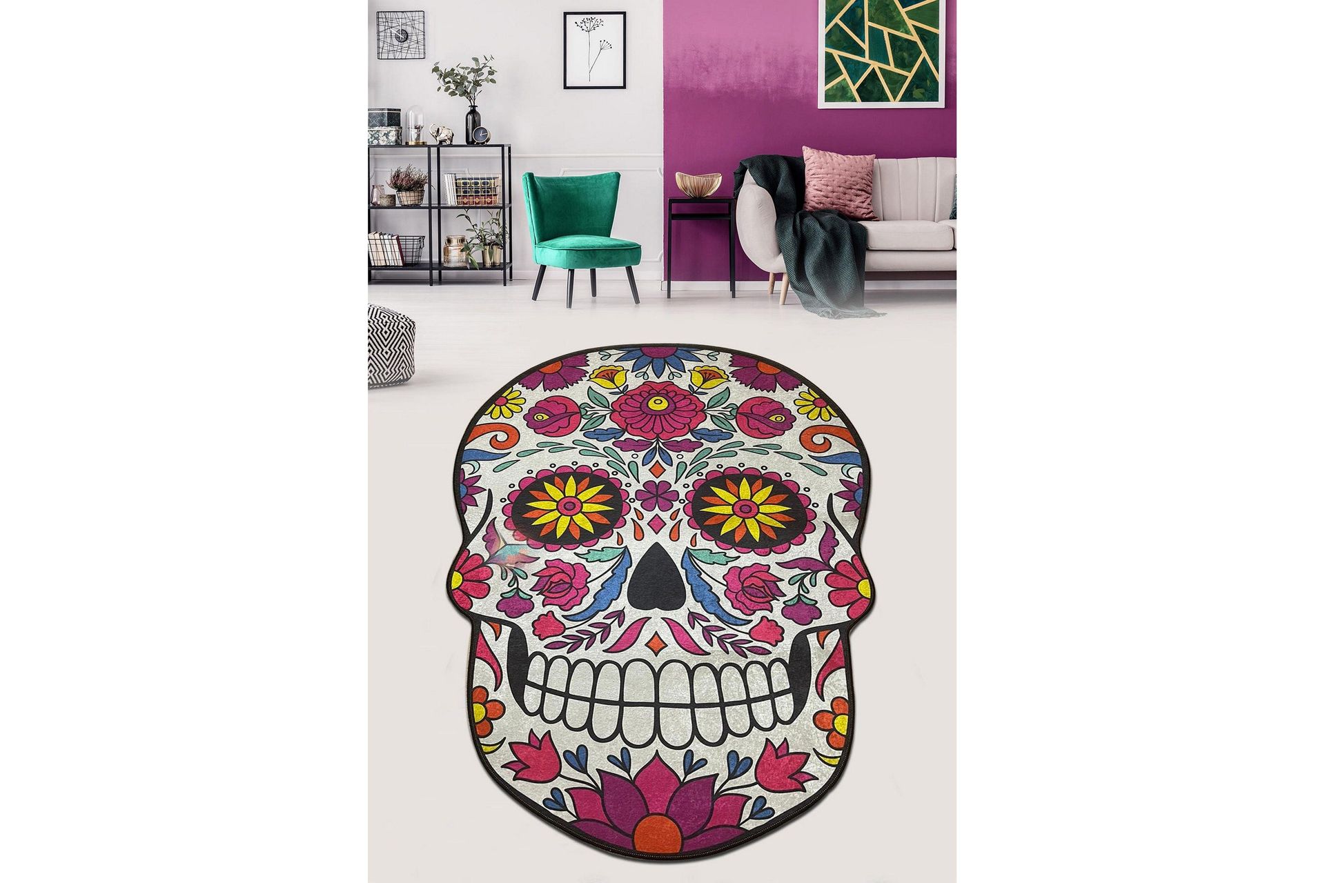 parlad badrumsmatta 80x120 cm rektangulär - flerfärgad