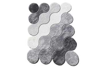 Badrumsmatta Sufia grå / ljusgrå / vit - Kolgrå/Vit/Ljusgrå - Textil & mattor - Matta - Badrumsmatta