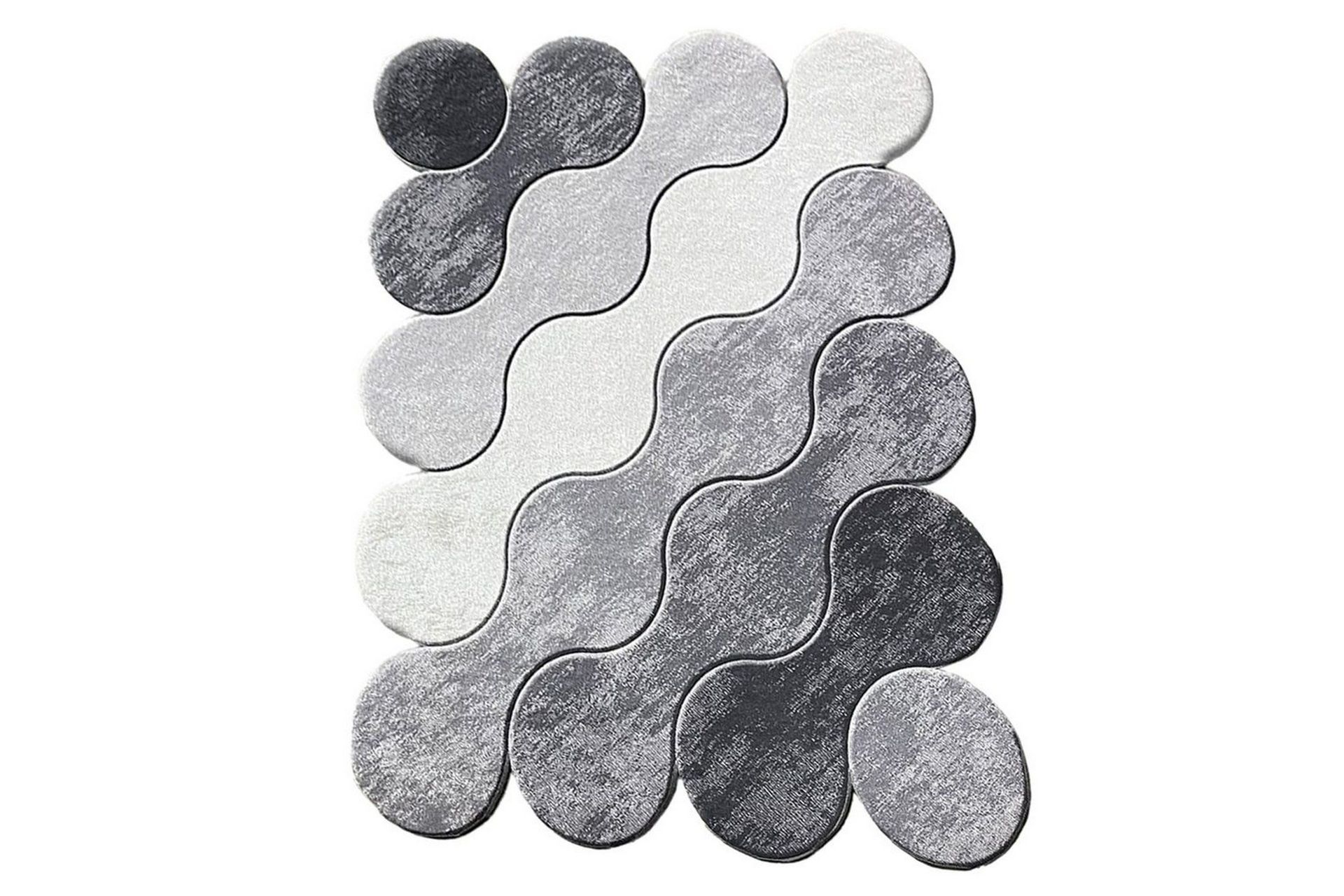 Badrumsmatta Sufia gr&aring; / ljusgr&aring; / vit - Kolgr&aring;/Vit/Ljusgr&aring;