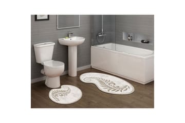 Badrumsmattset (2 delar) Elevate Grädde - Cremevit - Textil & mattor - Matta - Badrumsmatta