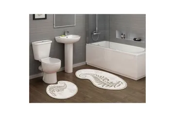 Badrumsmattset (2 delar) Elevate Grädde - Cremevit - Textil & mattor - Matta - Badrumsmatta