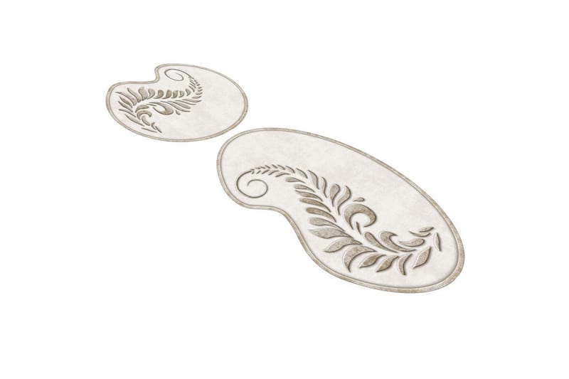 Badrumsmattset (2 delar) Elevate Grädde - Cremevit - Textil & mattor - Matta - Badrumsmatta