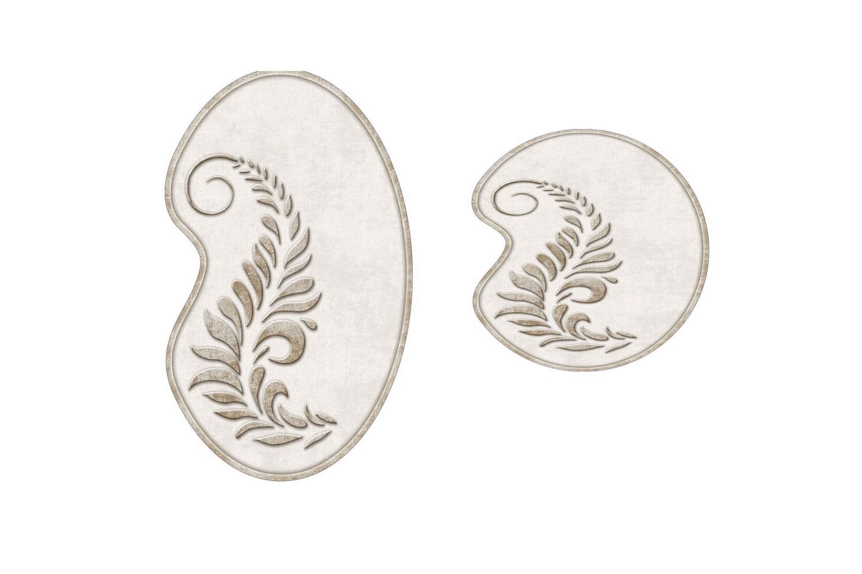 badrumsmattset (2 delar) elevate grädde - cremevit