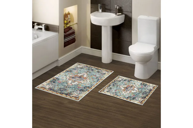 Badrumsmattset (2 delar) Masafumie Multicolor - Multifärgad - Textil & mattor - Matta - Badrumsmatta