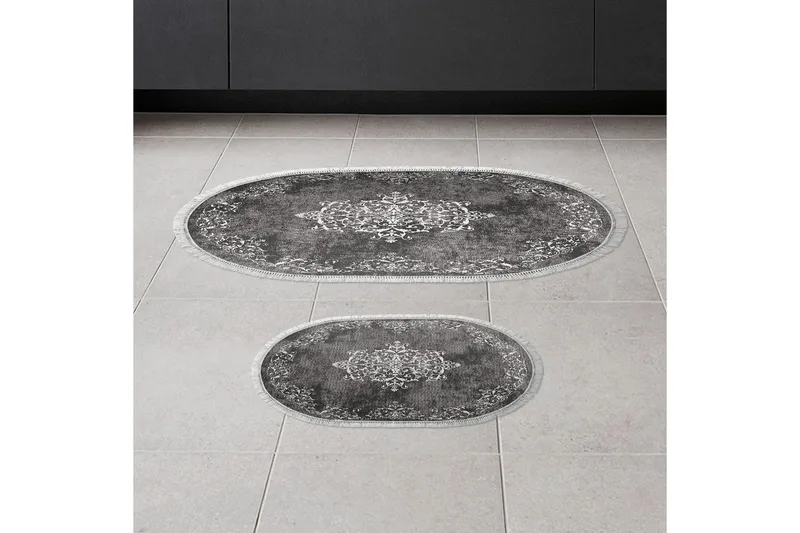 Badrumsmattset (2 delar) Winrel Grå - Ljusgrå - Textil & mattor - Matta - Badrumsmatta