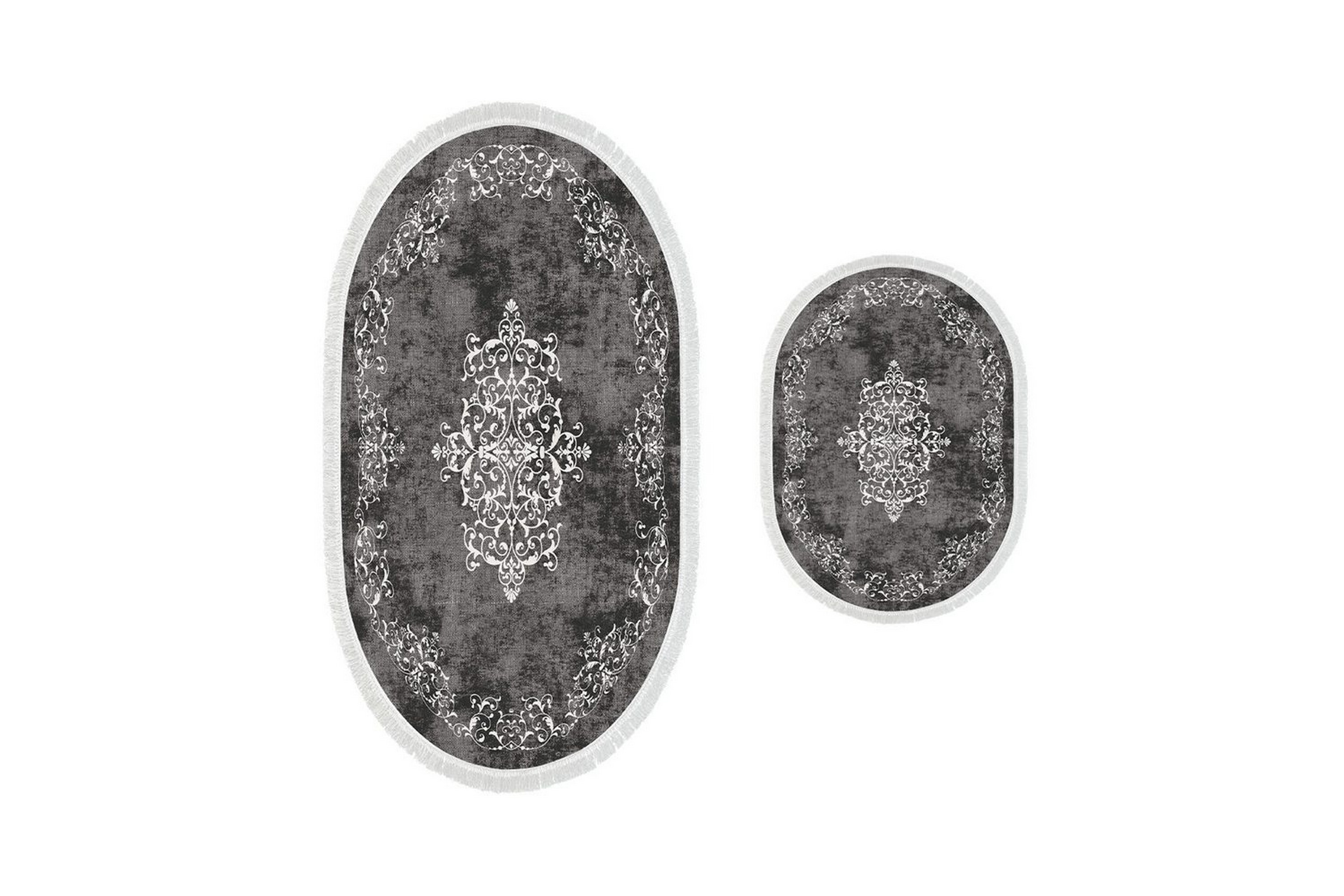 badrumsmattset (2 delar) winrel grå - ljusgrå