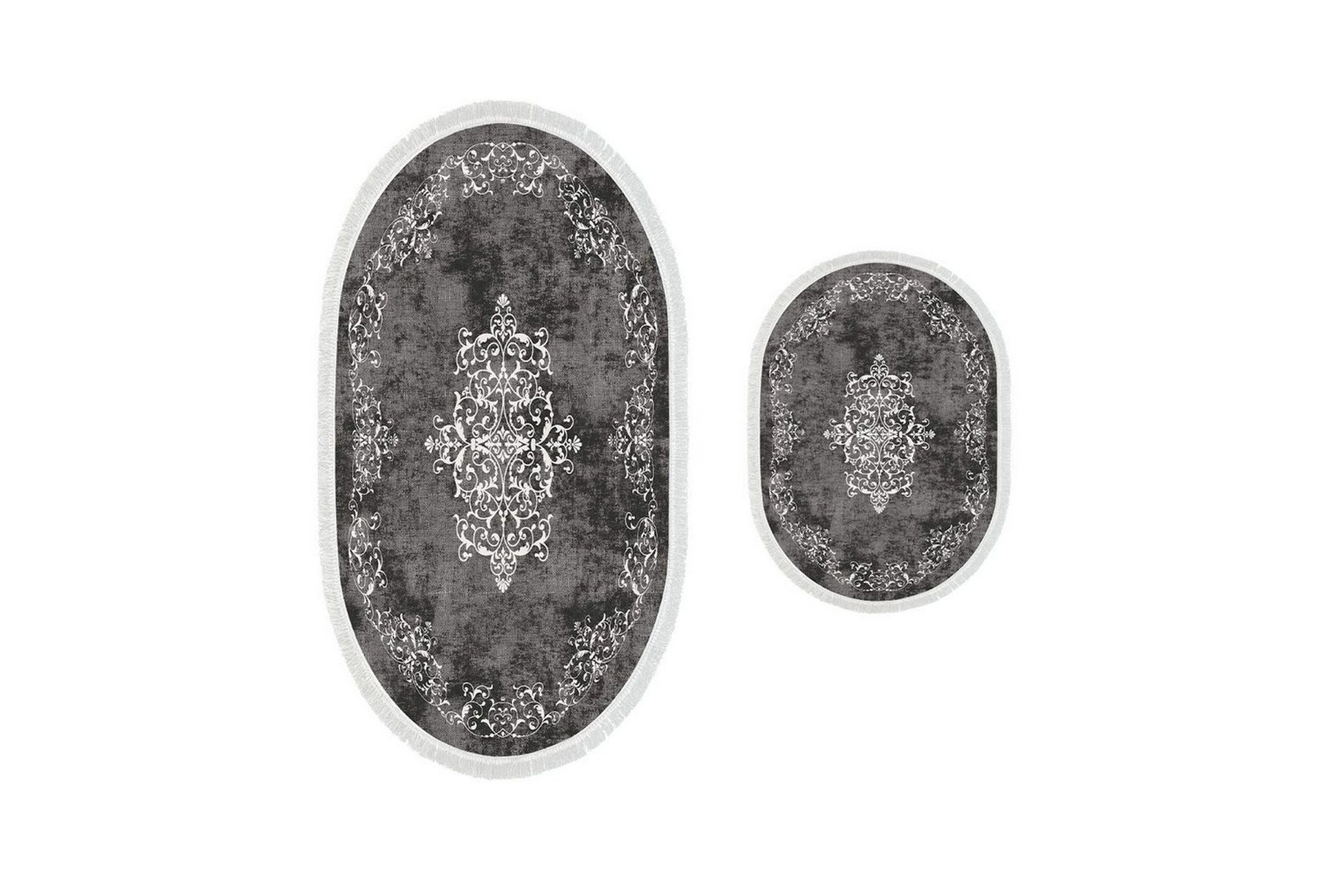 Badrumsmattset (2 delar) Winrel Gr&aring; - Ljusgr&aring;