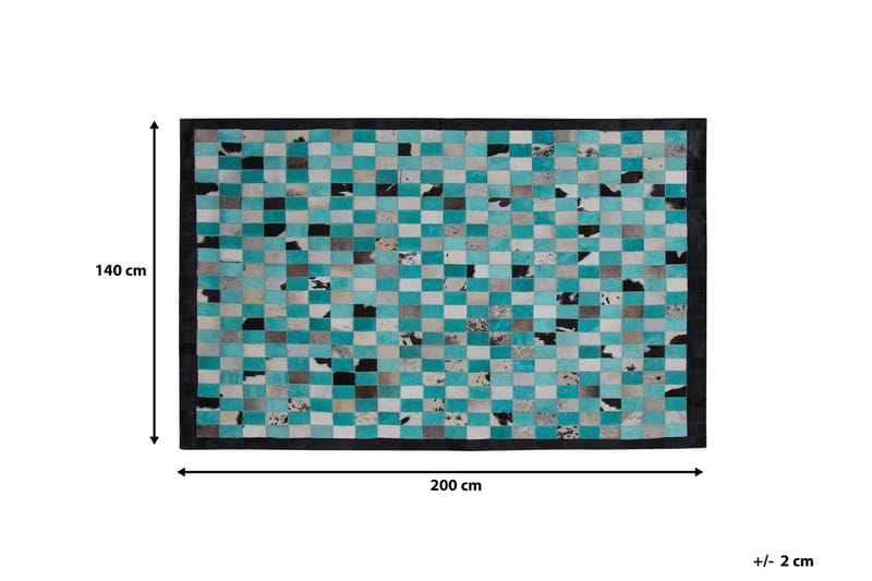 Matta Jaidan 140x200 cm Läder - Blå/Grå - Textil & mattor - Matta - Fäll & skinnmatta