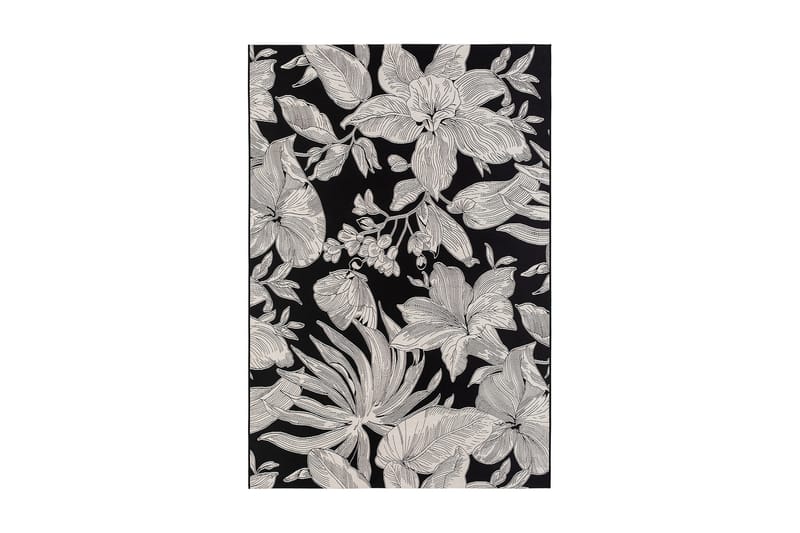 Flatvävd Matta Domani Flower 160x230 cm - Svart - Flatvävd matta