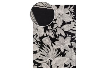 Domani Flower Flatvävd Matta 200x290 cm - Svart - Textil & mattor - Matta - Flatvävd matta