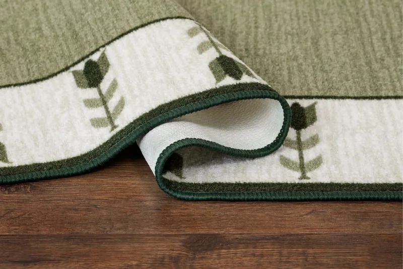 Tulpan Flatvävd Matta 57x200 cm - Grön - Textil & mattor - Matta - Flatvävd matta