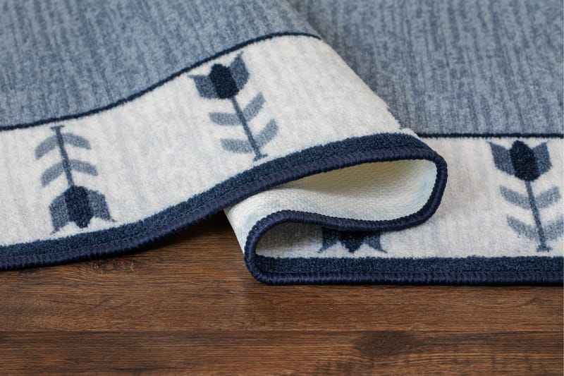 Tulpan Flatvävd Matta 80x300 cm - Blå - Textil & mattor - Matta - Flatvävd matta