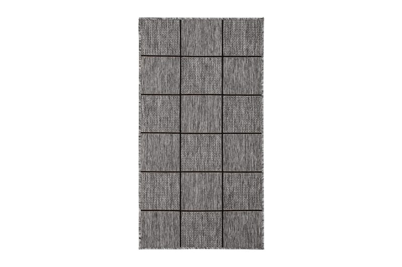 Madrid Square Flatvävd Matta 80x340 - Grå/Svart - Textil & mattor - Matta - Flatvävd matta