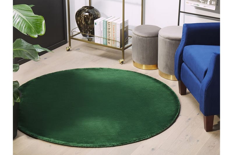Viskosmatta Maturino Rund 140 cm - Mörkgrön - Textil & mattor - Matta - Flatvävd matta