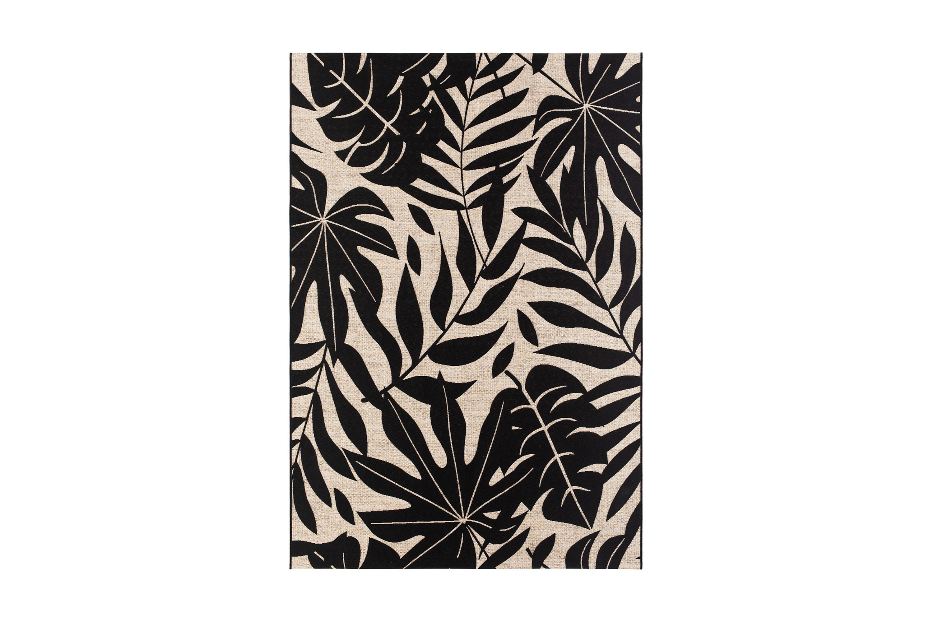 Domani Monstera Flatvävd Matta 200x290 cm Svart