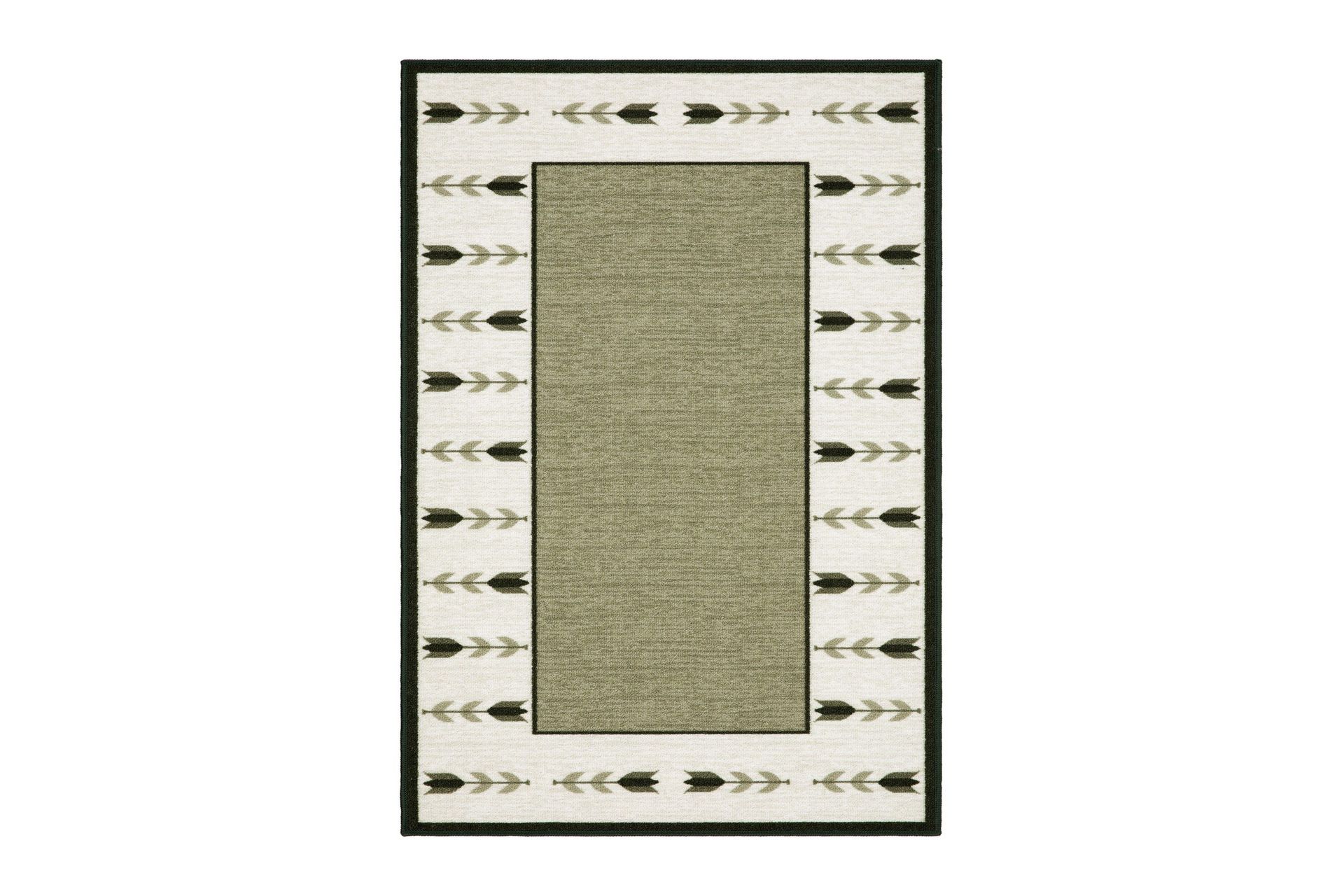 tulpan flatvävd matta 160x230 cm - grön