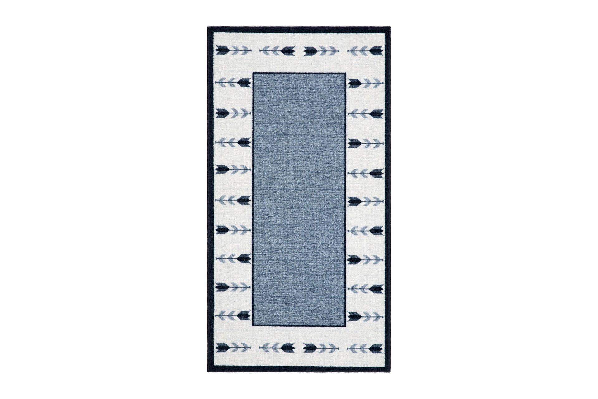 tulpan flatvävd matta 80x300 cm - blå