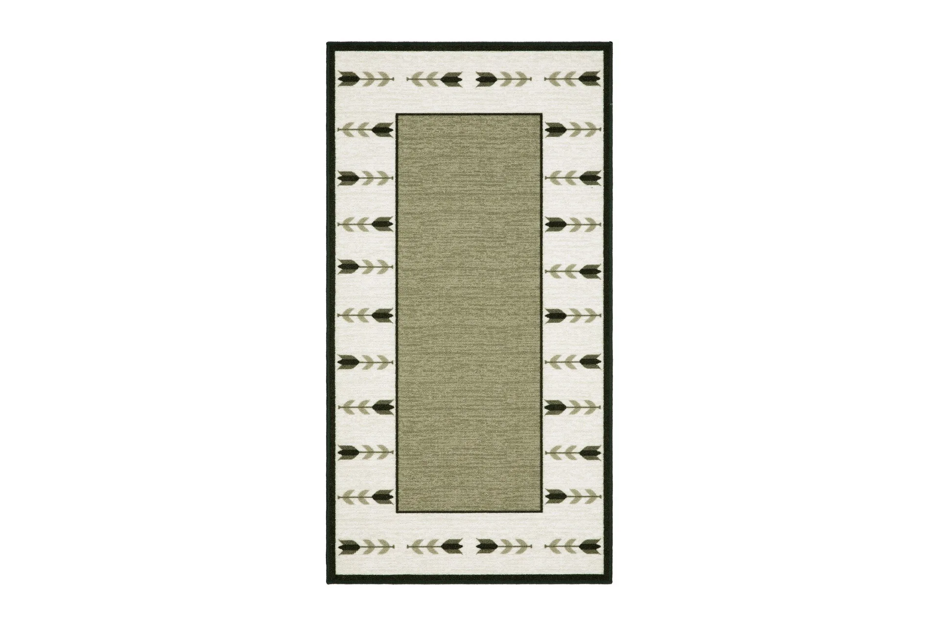 tulpan flatvävd matta 80x300 cm - grön