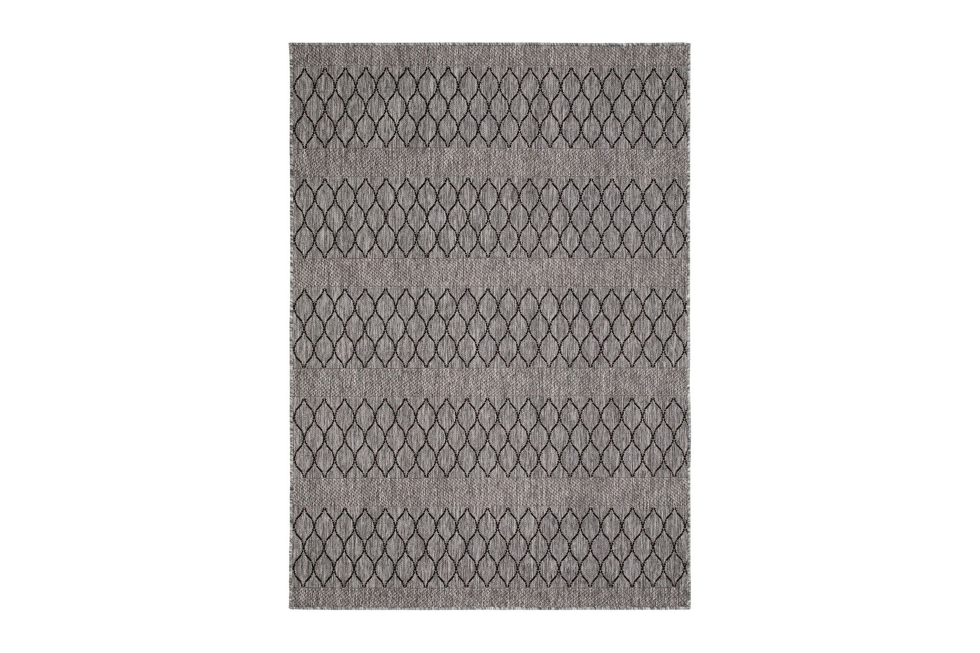 Madrid Bell Flatv&auml;vd Matta 160x230 - Gr&aring;/Svart