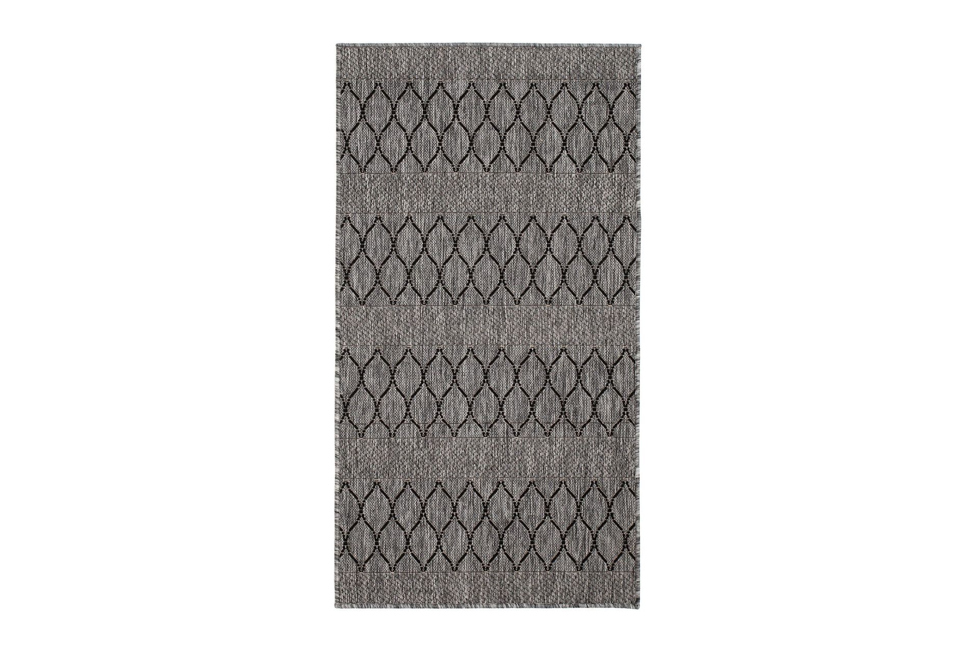 Madrid Bell Flatv&auml;vd Matta 80x150 - Gr&aring;/Svart