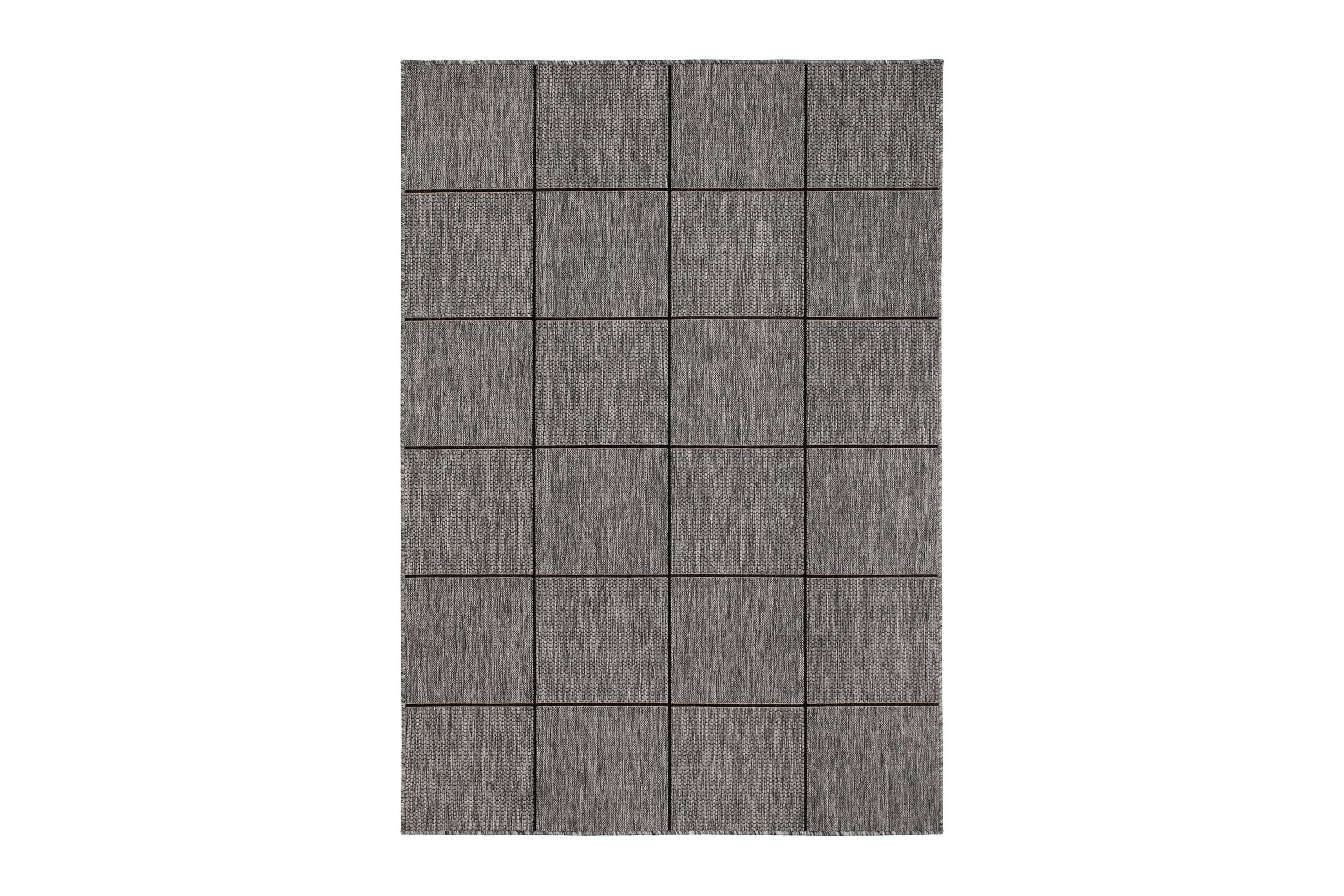 Madrid Square Flatvävd Matta 200x285 GråSvart