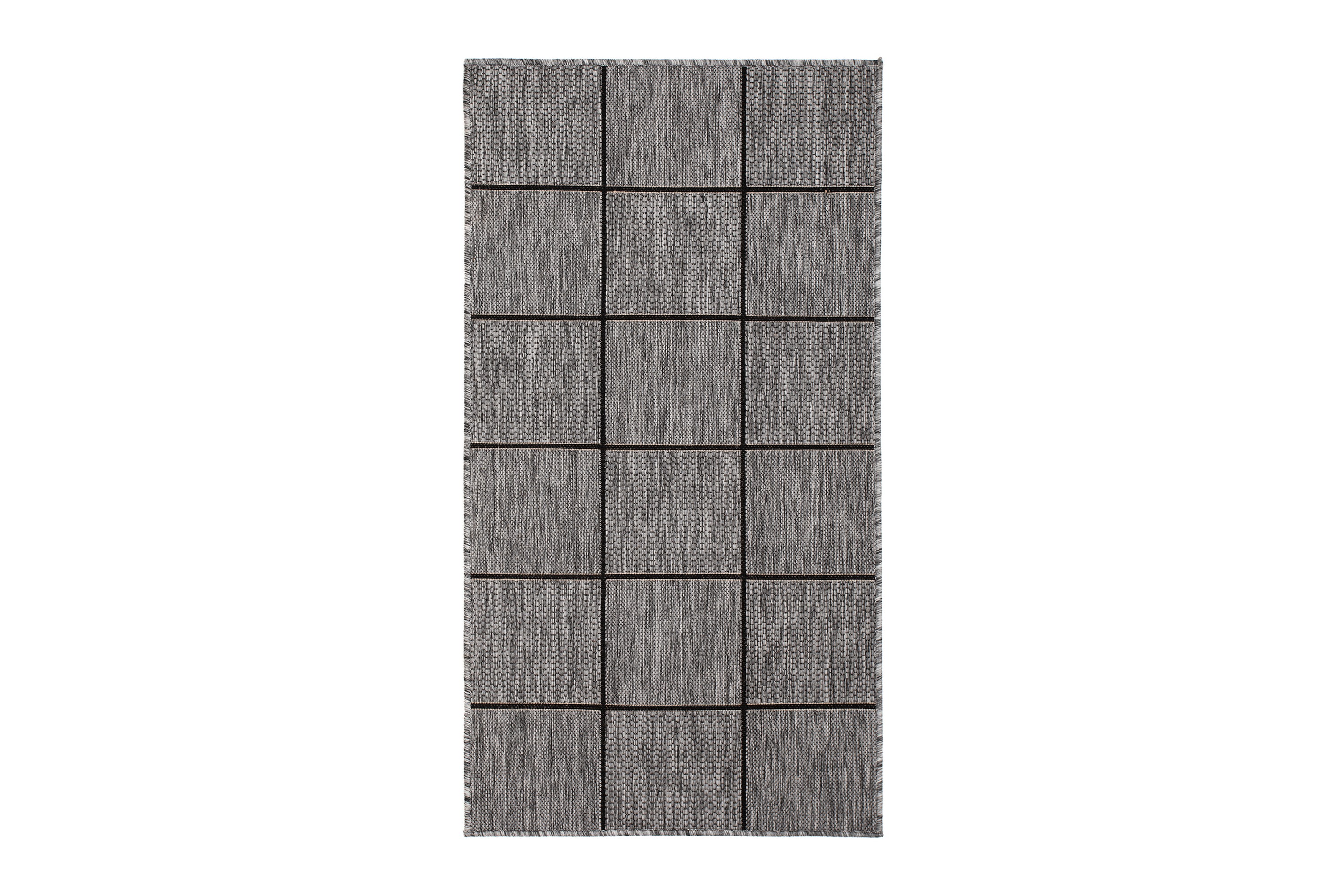Madrid Square Flatvävd Matta 80x150 GråSvart