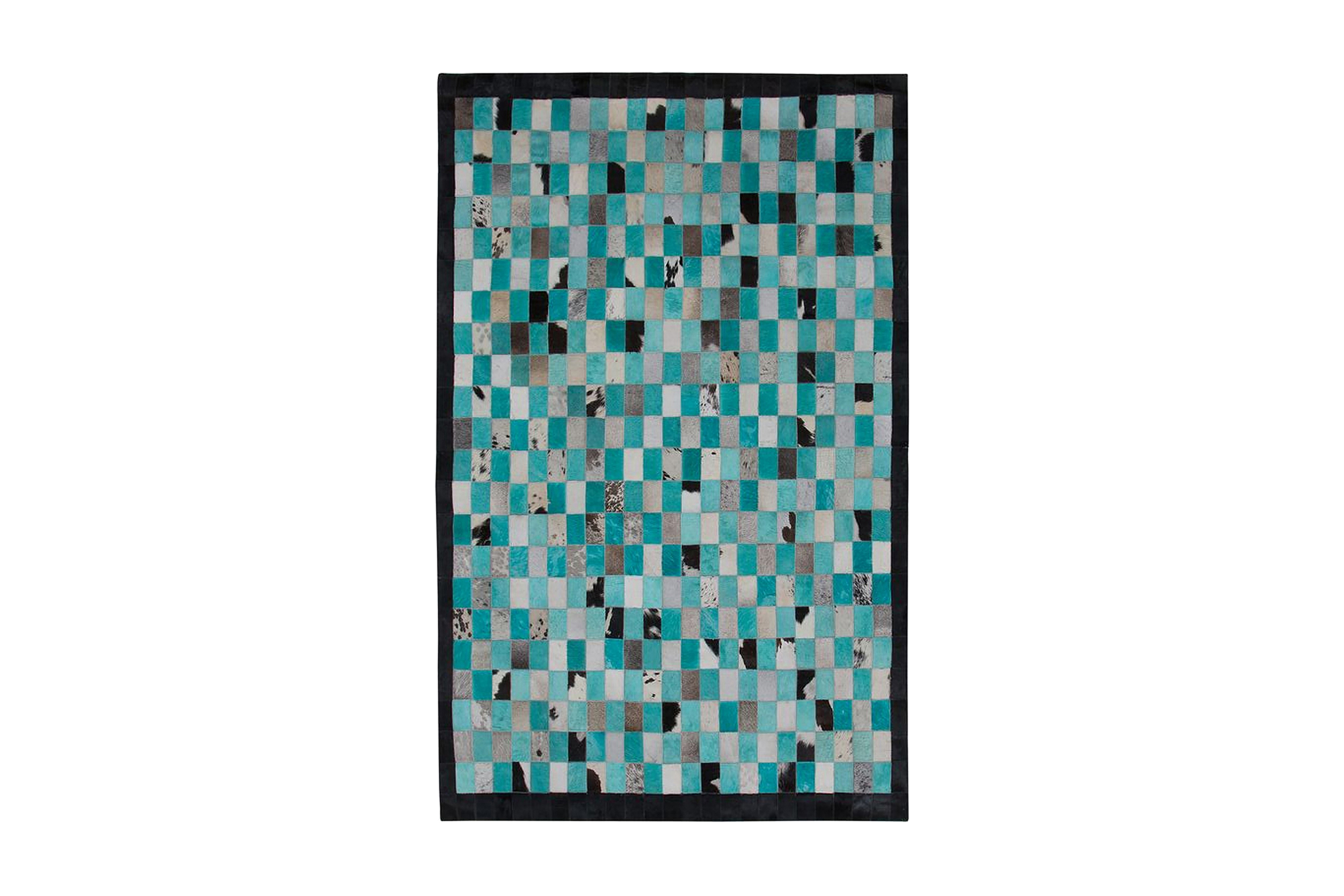 Matta Jaidan 140x200 cm Läder BlåGrå
