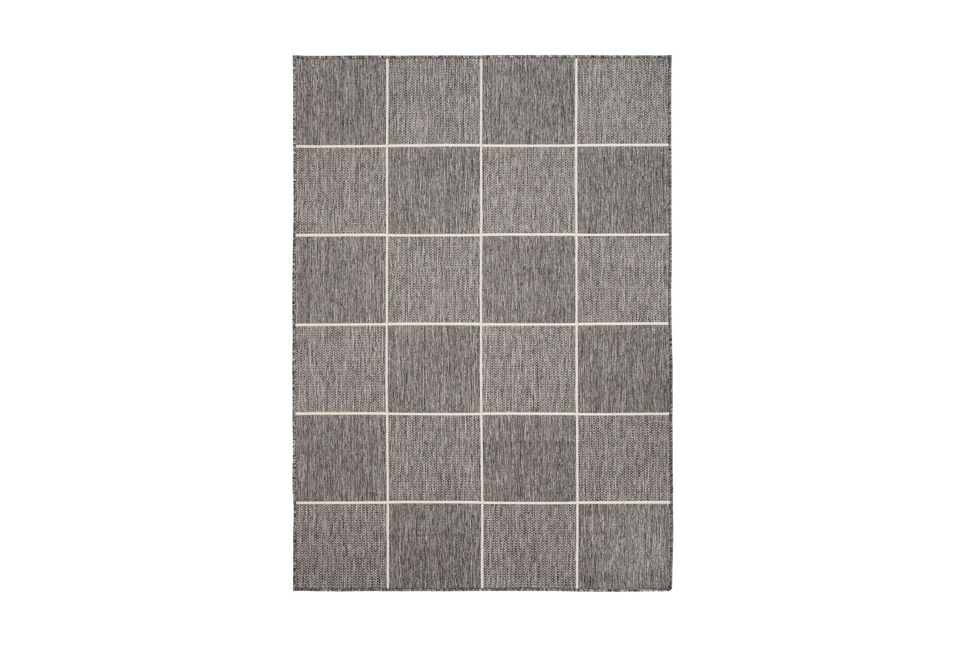 Madrid Square Flatvävd Matta 160x230 - Grå/Vit