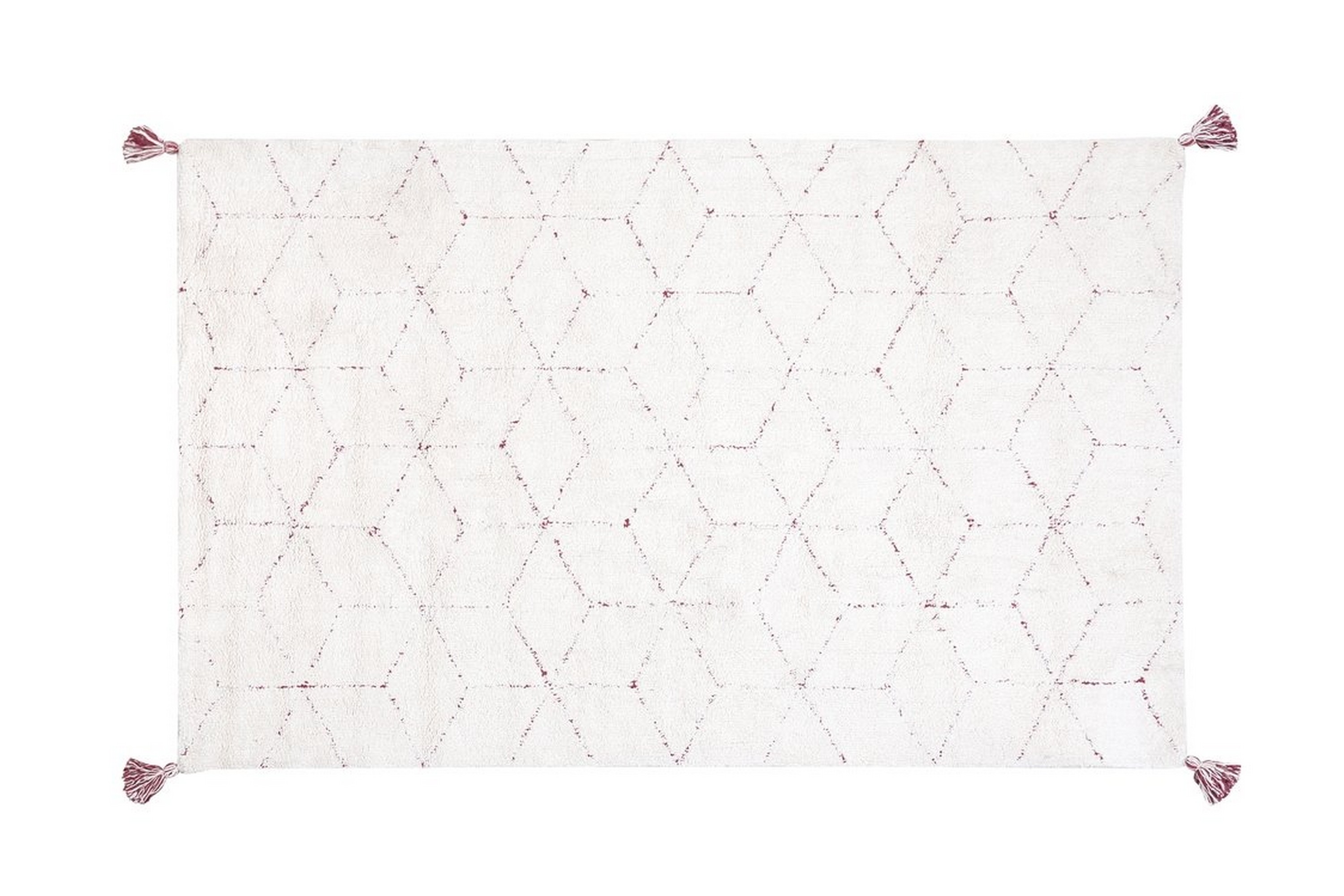 Matta Mahlum med Fransar 140x200 cm Vit