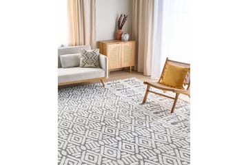 Matta Sibi - Vit, Grå, 300x400 cm - Textil & mattor - Matta - Flatvävd matta