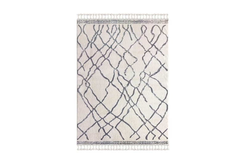 Matta Tacettin 200x290 cm, Vit/Grå