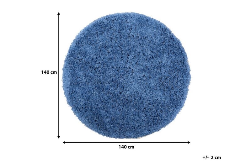 Matta Winterhay Rund 140 cm - Blå - Textil & mattor - Matta - Modern matta - Ryamatta