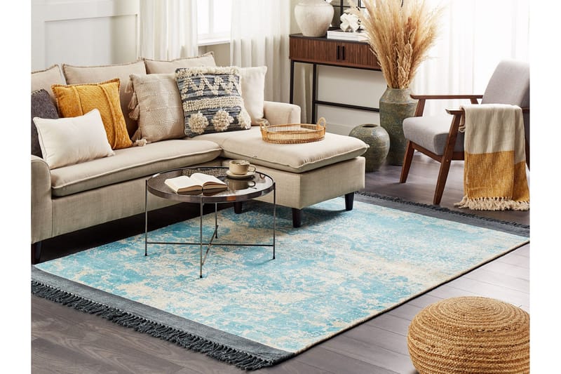 Akarsu Viskosmatta 160x230 cm - Blå - Textil & mattor - Matta - Modern matta - Viskosmatta & konstsilkesmatta