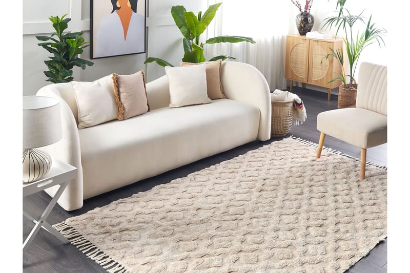 Aksaray Bomullsmatta 160x230 cm - Beige - Textil & mattor - Matta - Modern matta - Bomullsmatta