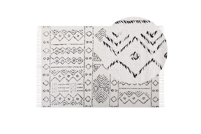 Alkent Ullmatta 140x200 cm - Svart/Vit - Textil & mattor - Matta - Modern matta - Ullmatta