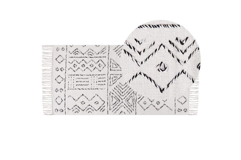 Alkent Ullmatta 80x150 cm - Svart/Vit - Textil & mattor - Matta - Modern matta - Ullmatta