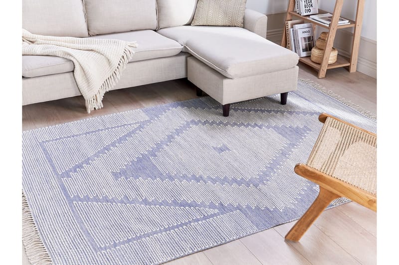 Ansar Bomullsmatta 160x230 cm - Blå - Textil & mattor - Matta - Modern matta - Bomullsmatta