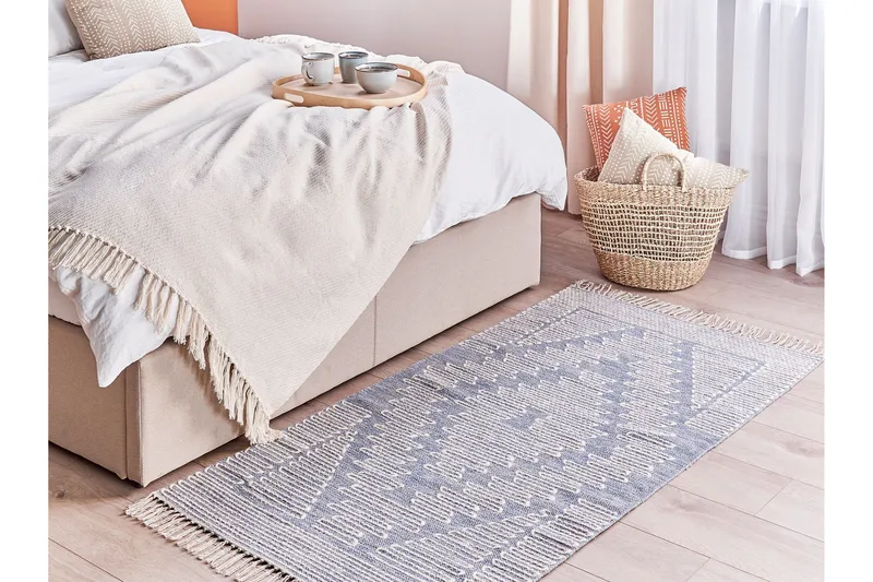 Ansar Bomullsmatta 80x150 cm - Blå - Textil & mattor - Matta - Modern matta - Bomullsmatta