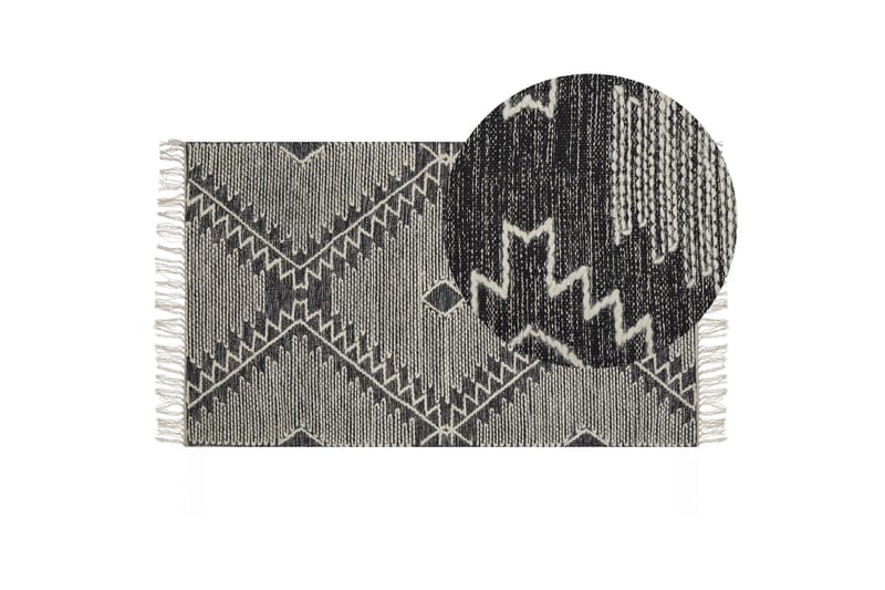 Arbaa Bomullsmatta 80x150 cm - Svart/Vit - Textil & mattor - Matta - Modern matta - Bomullsmatta
