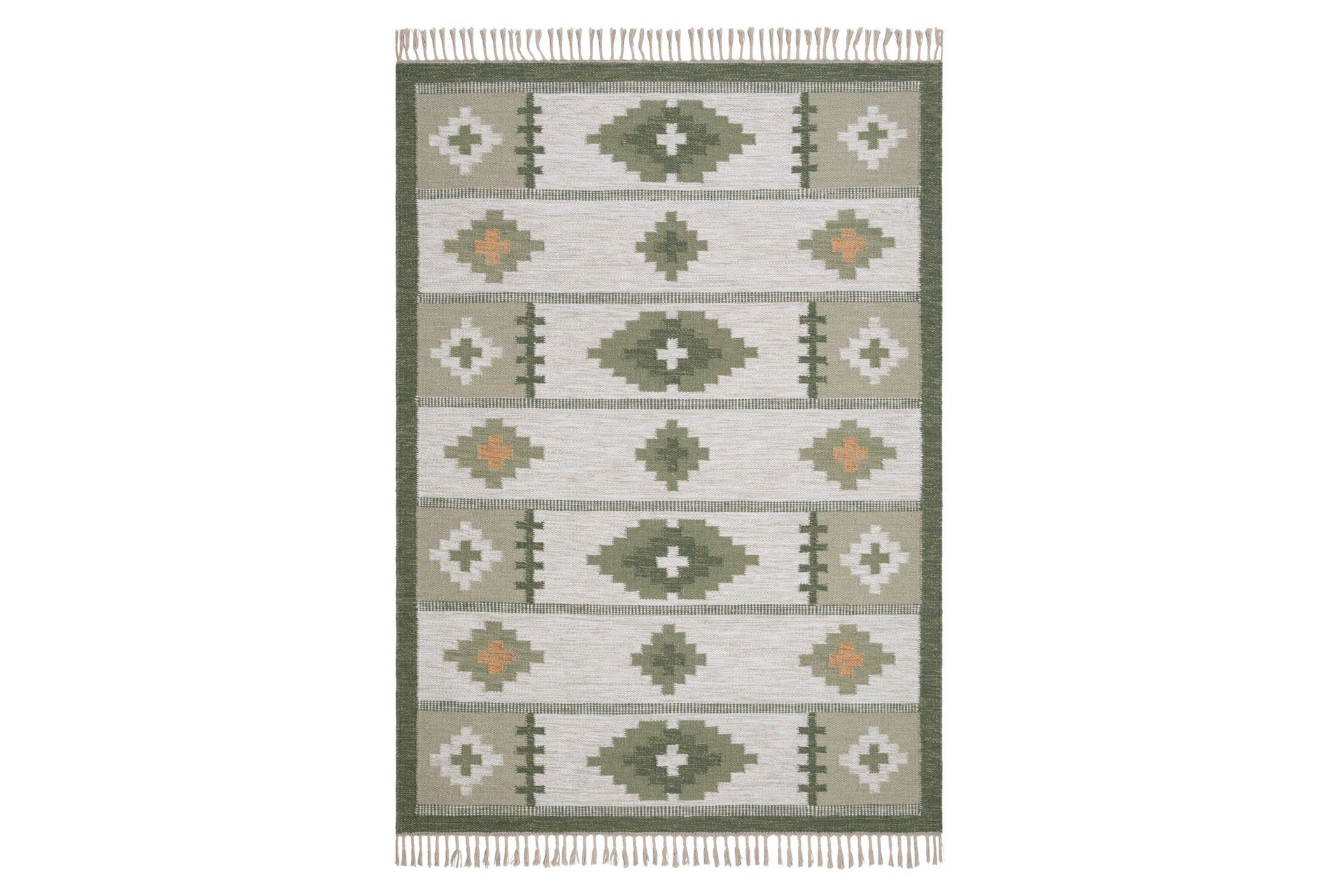 arvika ullmatta 140x200 cm rektangulär - grön