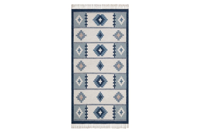 Arvika Ullmatta 80x200 cm Rektangulär - Blå - Textil & mattor - Matta - Modern matta - Ullmatta