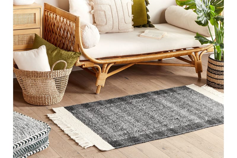 Atlanti Ullmatta 80x150 cm - Svart/Vit - Textil & mattor - Matta - Modern matta - Ullmatta