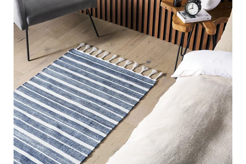 Bademli Ryamatta 80x150 cm - Blå - Textil & mattor - Matta - Modern matta - Ryamatta