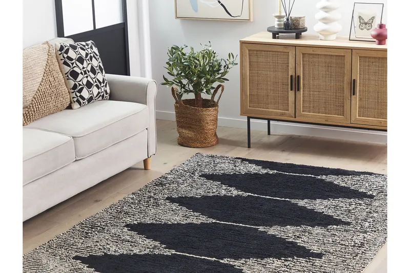 Bathinda Ryamatta 160x230 cm - Svart/Vit - Textil & mattor - Matta - Modern matta - Ryamatta