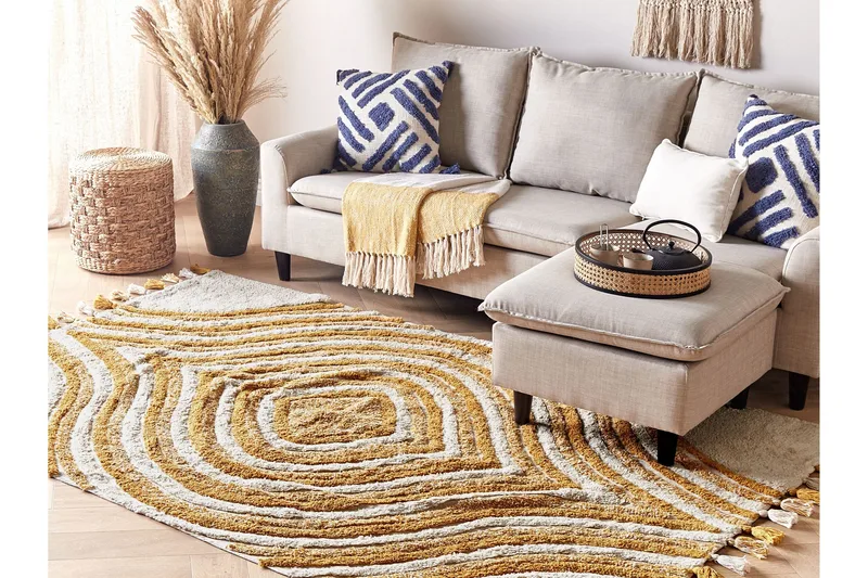 Bingol Ryamatta 160x230 cm - Gul - Textil & mattor - Matta - Modern matta - Ryamatta